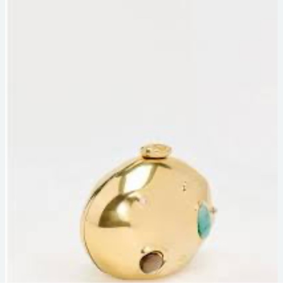 Zara NWT Gold Caja Metecrito Joya Jeweled Small Hard Case Crossbody Bag - Picture 3 of 11